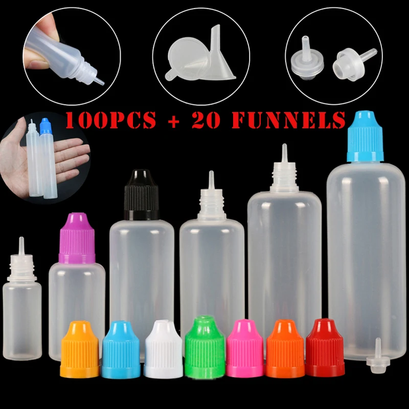 Juice Bottle Dropper - 100pcs 3/5/10/15/20/30/50/100/120ml 빈 LDPE 플라스틱 짜기