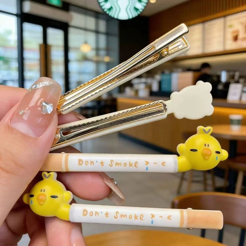 울고 있는 병아리 모양 헤어핀 만화 담배 모양 머리핀  - Vape Decoration 리뷰 및 가격